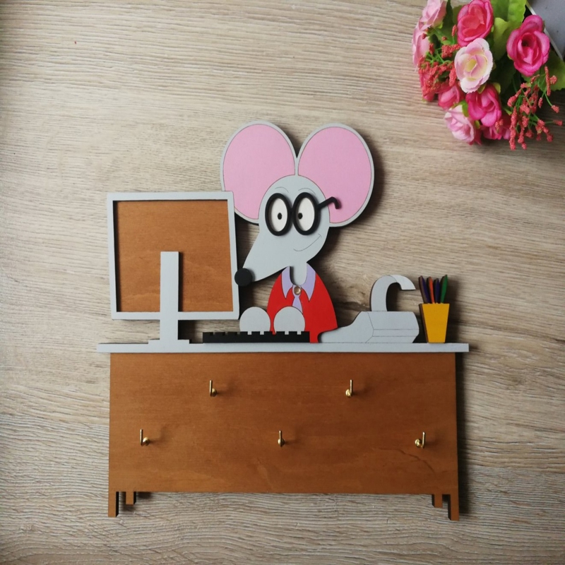 طرح جاکلیدی حسابدار مناسب برای استفاده در دستگاه های cnc چوب و cnc لیزر - laser cut accountant key holder cdr file