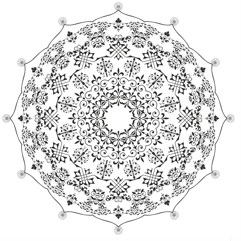 طرح ماندالا (چرخ هستی) مناسب برای استفاده در دستگاه های cnc چوب و cnc لیزر - mandala de cdr file