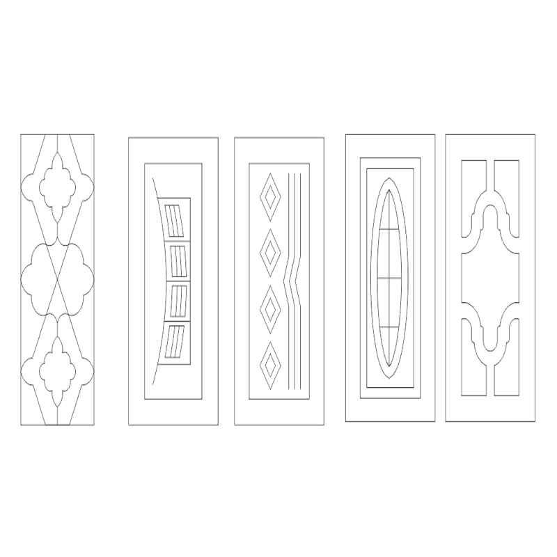 طرح وکتور درب ها مناسب برای استفاده در دستگاه های cnc چوب و cnc لیزر - doors vectors dxf file
