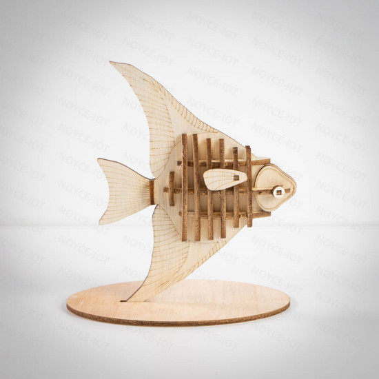طرح تزیین میز ماهی چوبی مناسب برای استفاده در دستگاه های cnc چوب و cnc لیزر - laser cut wooden fish table decor cdr file