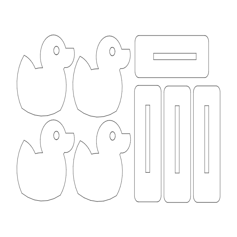 طرح اهداف خانواده اردک مناسب برای استفاده در دستگاه های cnc چوب و cnc لیزر - duck family targets dxf file