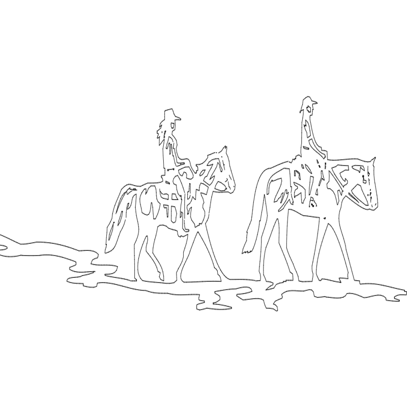 طرح اسب و سوارکاران مناسب برای استفاده در دستگاه های cnc چوب و cnc لیزر - horse and riders dxf file