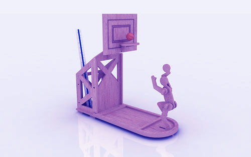 طرح سه بعدی با قطر 3 میلی‌متر مناسب برای استفاده در دستگاه های cnc چوب و cnc لیزر - basketball pen holder stand 3mm cdr file