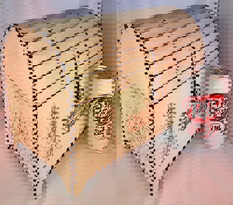 طرح صندوقچه گنج تخته سه لا 5 میلی متری با قفل و لولا مناسب برای استفاده در دستگاه های cnc چوب و cnc لیزر - laser cut treasure chest 5mm plywood with clasp and hinges