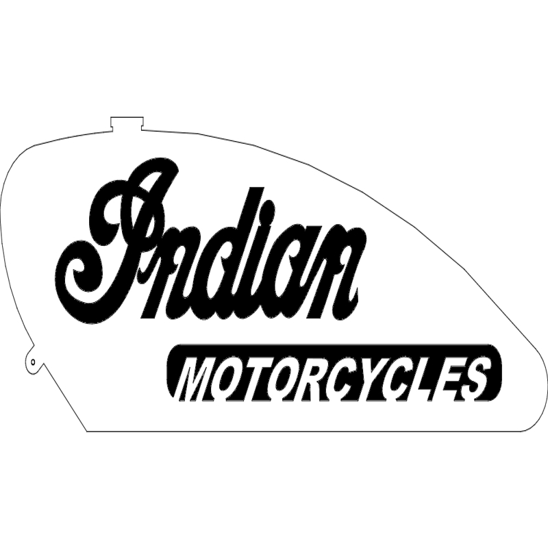 طرح باک بنزین موتورسیکلت‌های هندی مناسب برای استفاده در دستگاه های cnc چوب و cnc لیزر - indian motorcycles gas tank dxf file
