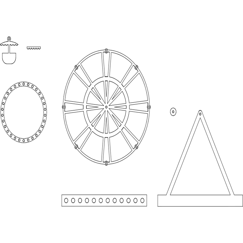 طرح چرخ و فلک مناسب برای استفاده در دستگاه های cnc چوب و cnc لیزر - ferris wheel dxf file