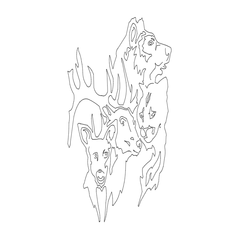 طرح حیوانات وحشی مناسب برای استفاده در دستگاه های cnc چوب و cnc لیزر - wild animals dxf file