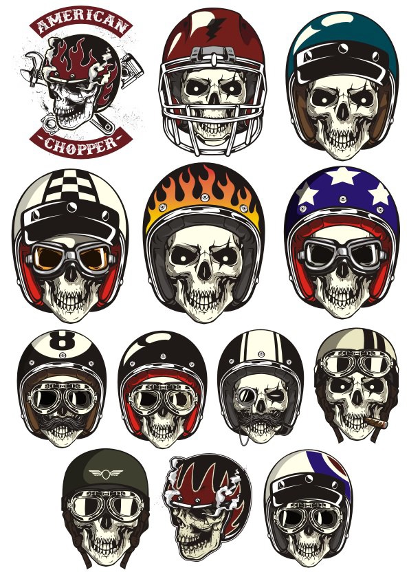 طرح فایل وکتور جمجمه با کلاه ایمنی مناسب برای استفاده در دستگاه های cnc چوب و cnc لیزر - skull in helmet vectors cdr file