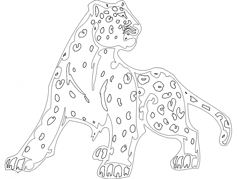 طرح یوزپلنگ نماد حیوانات مناسب برای استفاده در دستگاه های cnc چوب و cnc لیزر - animal mascot cheetah dxf file