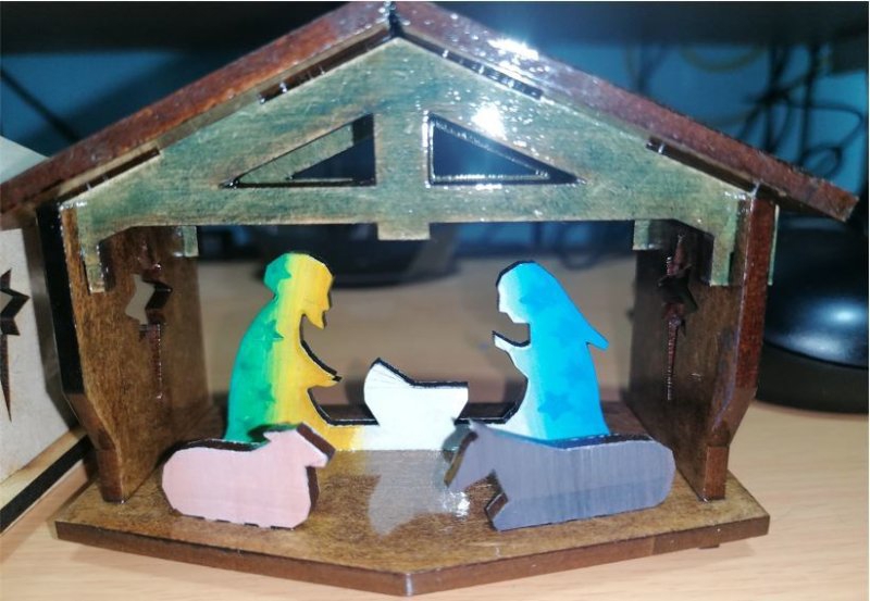 طرح کریسمس مناسب برای استفاده در دستگاه های cnc چوب و cnc لیزر - laser cut christmas nacimiento christmas nativity set svg file