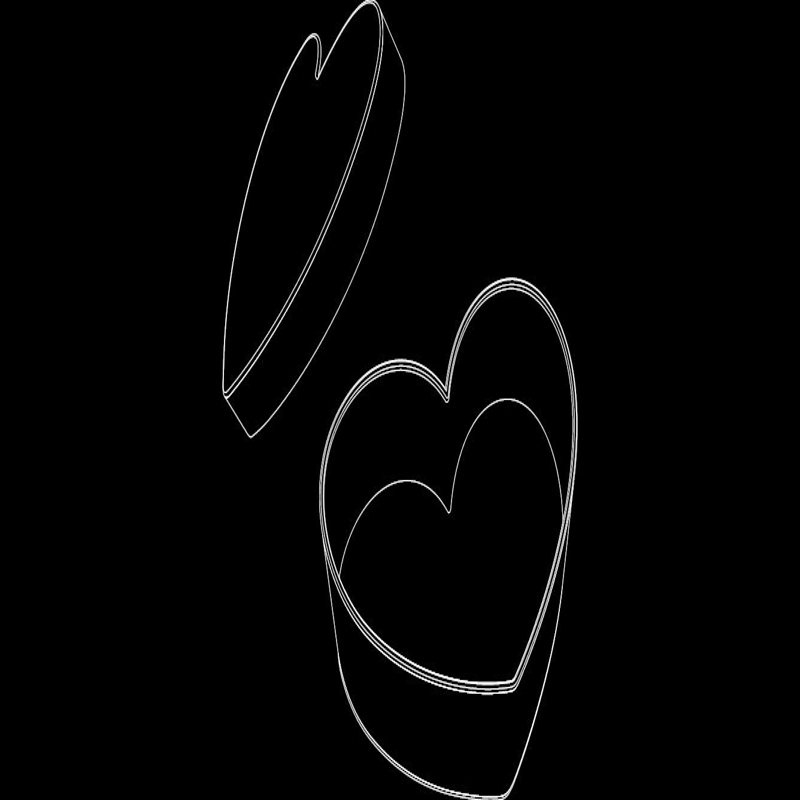طرح جعبه قلبی مناسب برای استفاده در دستگاه های cnc چوب و cnc لیزر - heart box dxf file