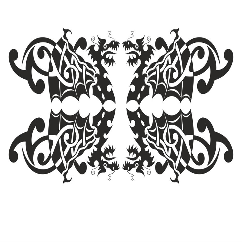 طرح وکتور طرح هنری اژدهای سیلوئت مناسب برای استفاده در دستگاه های cnc چوب و cnc لیزر - silhouette dragon vector art cdr file