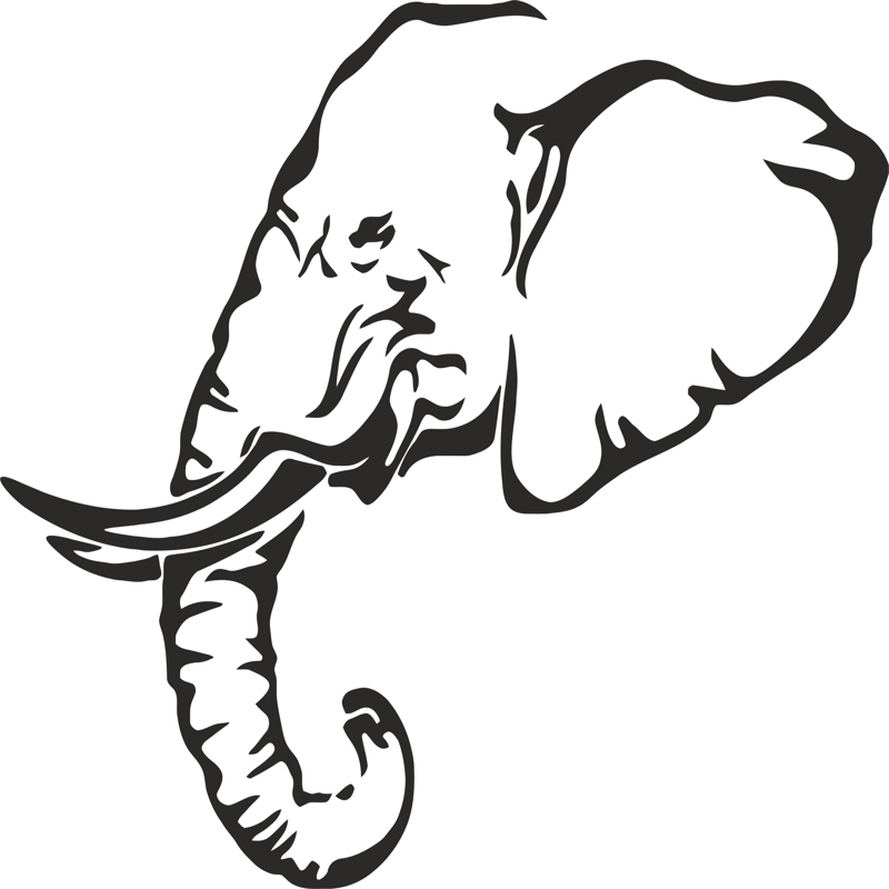طرح شابلون فیل مناسب برای استفاده در دستگاه های cnc چوب و cnc لیزر - elephant stencil cdr file