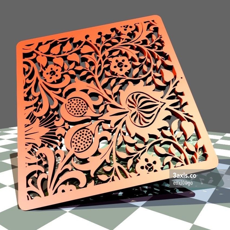 طرح با موضوع الگوی گل مناسب برای استفاده در دستگاه های cnc چوب و cnc لیزر - laser cut floral silhouette pattern svg file
