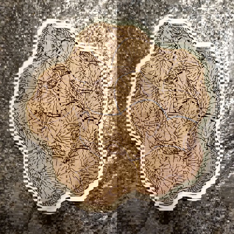 طرح و پازل پنروز مناسب برای استفاده در دستگاه های cnc چوب و cnc لیزر - laser cut penrose jigsaw puzzle svg file