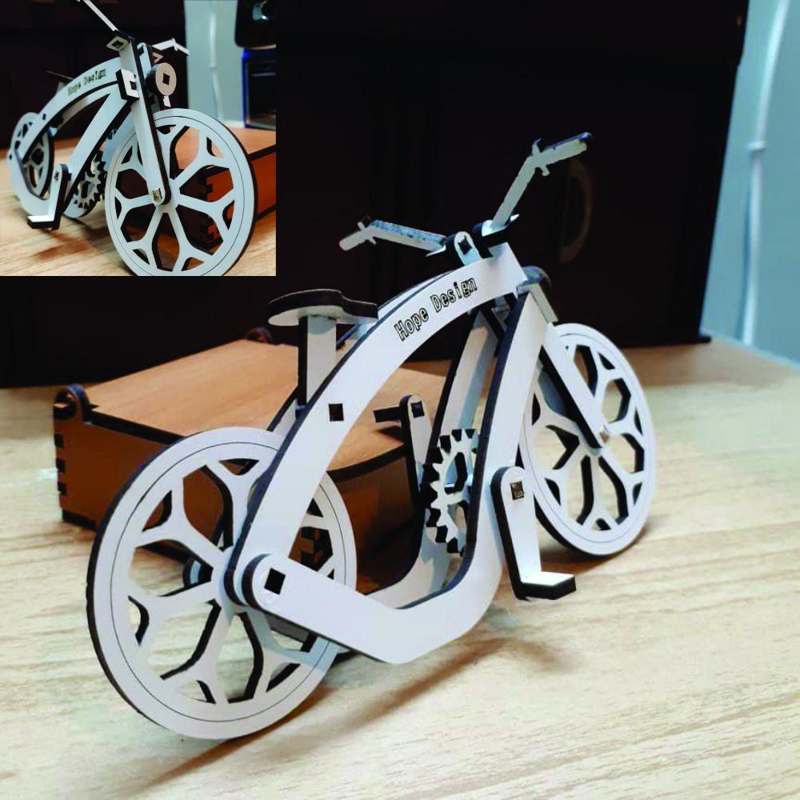 طرح دوچرخه مناسب برای استفاده در دستگاه های cnc چوب و cnc لیزر - laser cut bicycle template cdr file