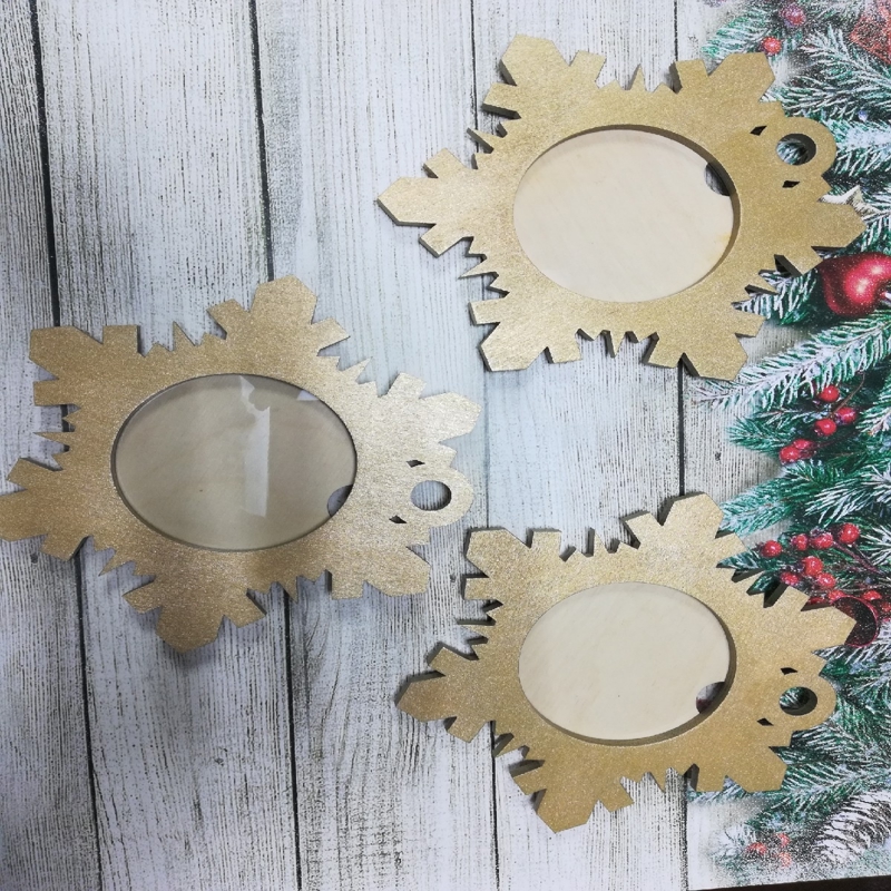 طرح قاب عکس به شکل دانه برف مناسب برای استفاده در دستگاه های cnc چوب و cnc لیزر - laser cut snowflake shaped photo frame dxf file