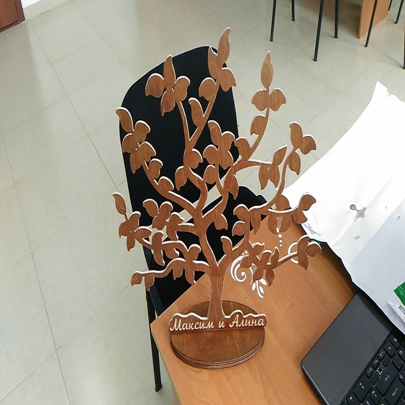 طرح درخت تزئینی مناسب برای استفاده در دستگاه های cnc چوب و cnc لیزر - laser cut tree decoration dxf file