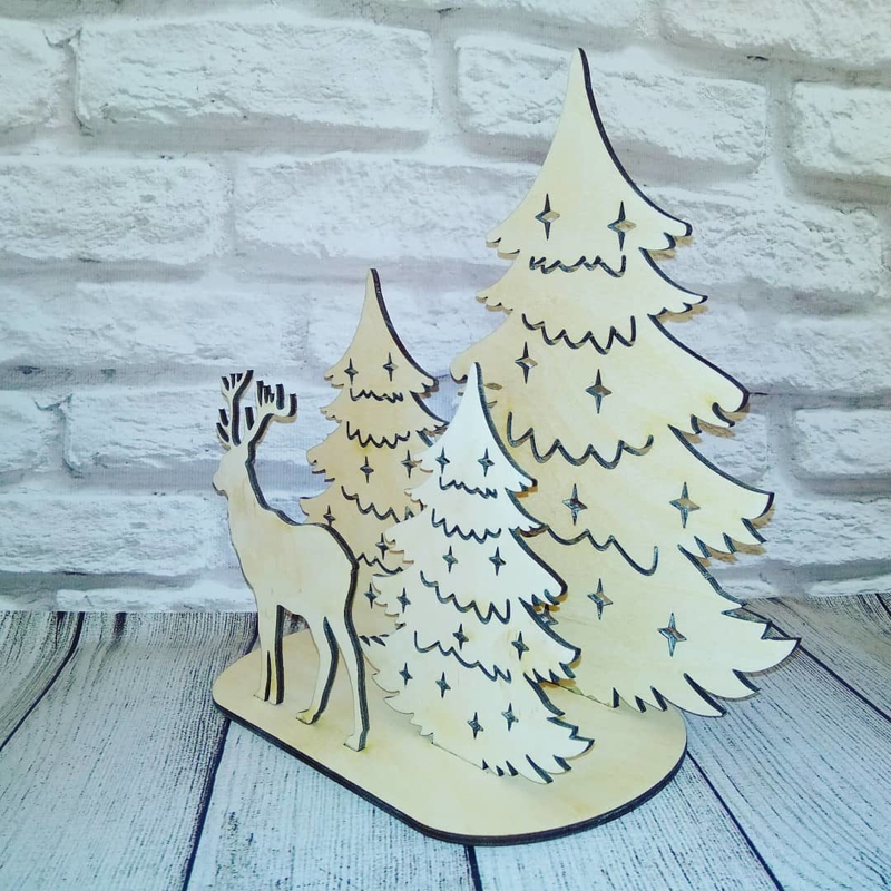 طرح تزئینات کریسمس سال نو مناسب برای استفاده در دستگاه های cnc چوب و cnc لیزر - laser cut new year christmas decoration cdr file
