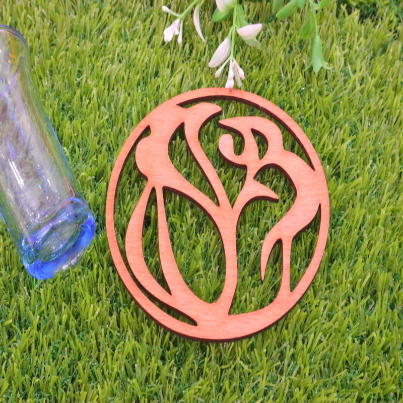 طرح زیرلیوانی چوبی انتزاعی مناسب برای استفاده در دستگاه های cnc چوب و cnc لیزر - laser cut abstract design wooden coaster cdr file