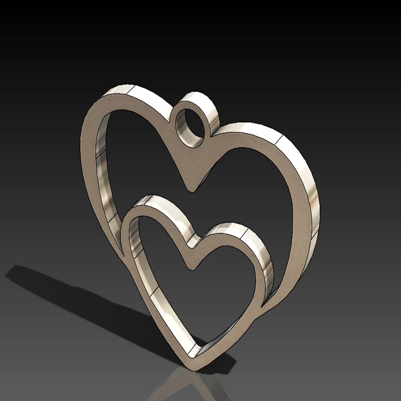 طرح قلب تو قلب مناسب برای استفاده در دستگاه های cnc چوب و cnc لیزر - heart in heart dxf file