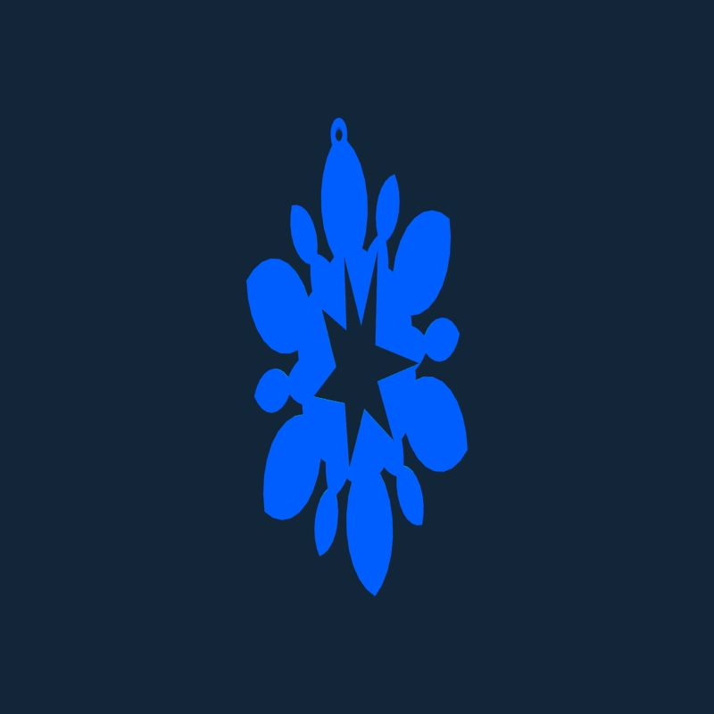 طرح دانه برف شماره 6 مناسب برای استفاده در دستگاه های cnc چوب و cnc لیزر - snowflake design 6 stl file