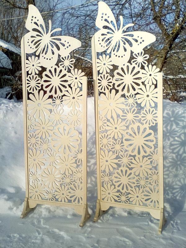 طرح نرده فلزی پروانه ای مناسب برای استفاده در دستگاه های cnc چوب و cnc لیزر - butterfly iron gate screen laser cut cdr file
