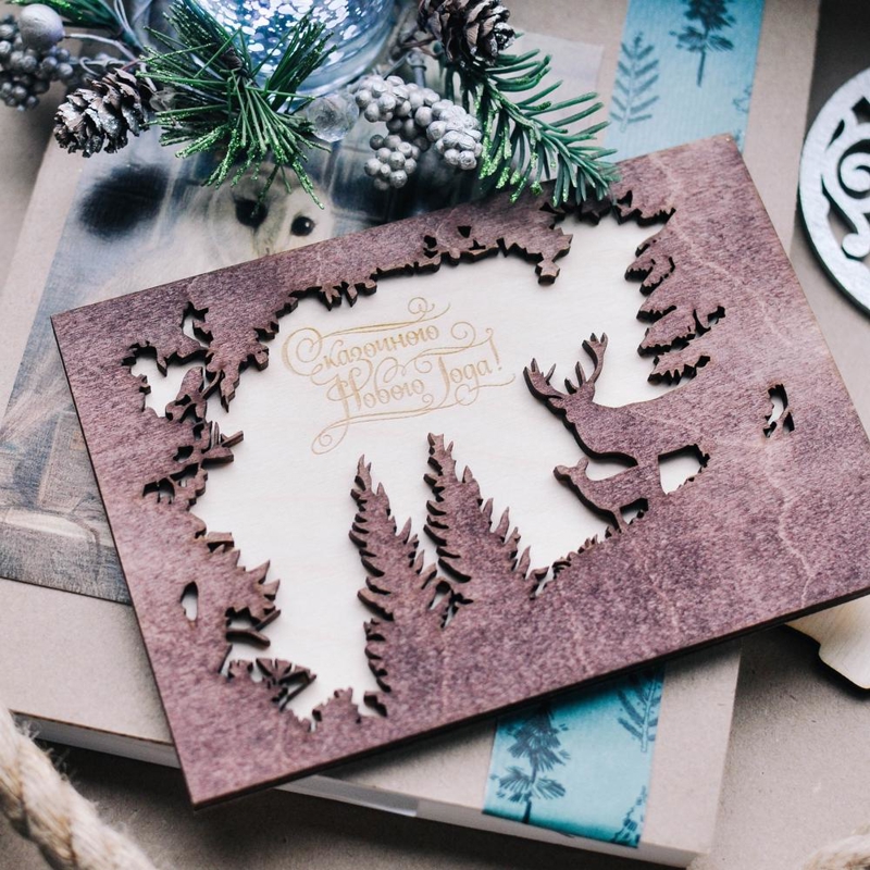 طرح کارت پستال کارت تبریک مناسب برای استفاده در دستگاه های cnc چوب و cnc لیزر - laser cut greeting card postcard template cdr file