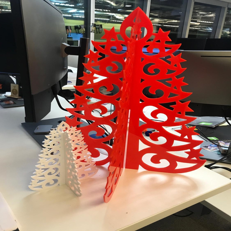 طرح درخت کریسمس اکریلیک مناسب برای استفاده در دستگاه های cnc چوب و cnc لیزر - laser cut acrylic christmas tree template dxf file