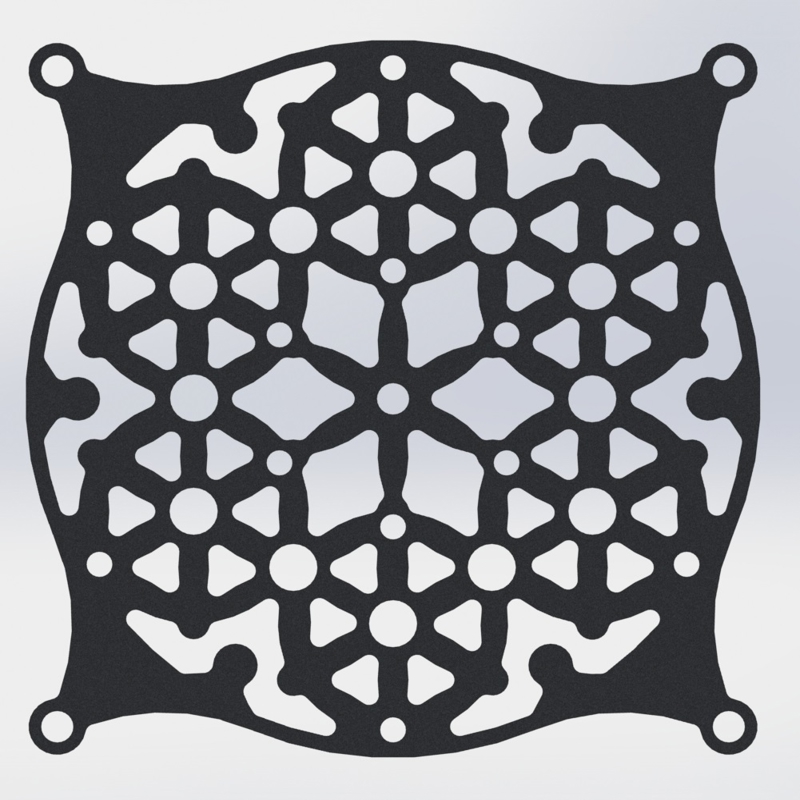 طرح grelha ventoinha 120mm froral 2 stl file مناسب برای استفاده در دستگاه های cnc چوب و cnc لیزر - grelha ventoinha 120mm froral 2 stl file