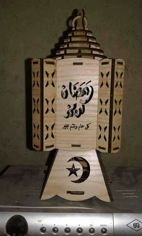 طرح چراغ فانوس چوبی ماه رمضان مناسب برای استفاده در دستگاه های cnc چوب و cnc لیزر - wooden ramadan lantern lamp laser cutting template cdr file