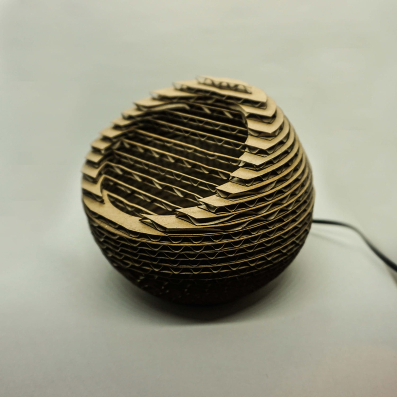 طرح مخصوص لامپ رومیزی مقوایی مناسب برای استفاده در دستگاه های cnc چوب و cnc لیزر - laser cut cardboard deskop lamp svg file
