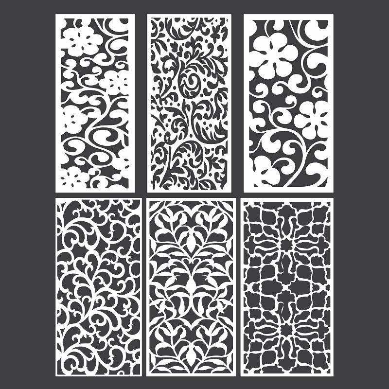 طرح پنل تزئینی جالی و cnc مناسب برای استفاده در دستگاه های cnc چوب و cnc لیزر - jali decorative panel screen fence designs cnc laser cutting dxf file