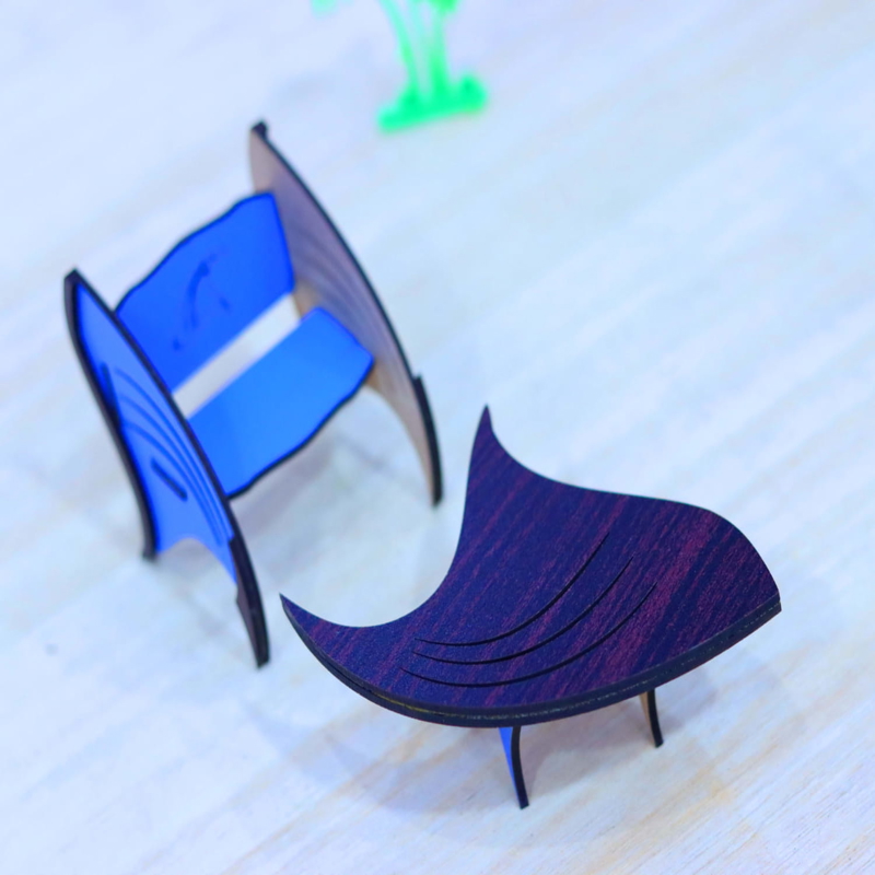 طرح میز عروسکی فانتزی مناسب برای استفاده در دستگاه های cnc چوب و cnc لیزر - laser cut fancy dollhouse table cdr file