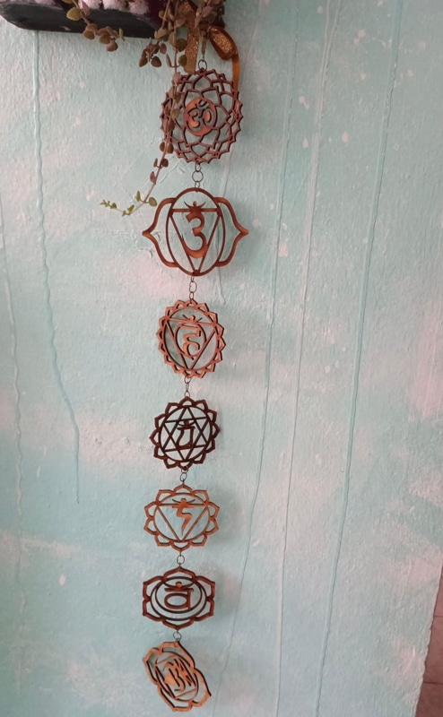 طرح مخصوص آویز دیواری چاکرا مناسب برای استفاده در دستگاه های cnc چوب و cnc لیزر - laser cut chakra wall hanging decor cdr file