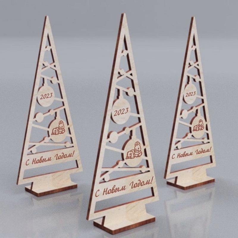 طرح تزیین درخت کریسمس مدرن مناسب برای استفاده در دستگاه های cnc چوب و cnc لیزر - laser cut modern christmas tree decor cdr file