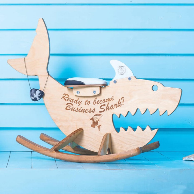 طرح مبلمان چوبی کودک طرح کوسه مناسب برای استفاده در دستگاه های cnc چوب و cnc لیزر - laser cut wooden rocking shark kids furniture cdr file