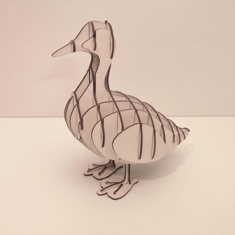طرح پازل سه بعدی اردک چوبی مناسب برای استفاده در دستگاه های cnc چوب و cnc لیزر - laser cut wooden duck 3d puzzle cdr file