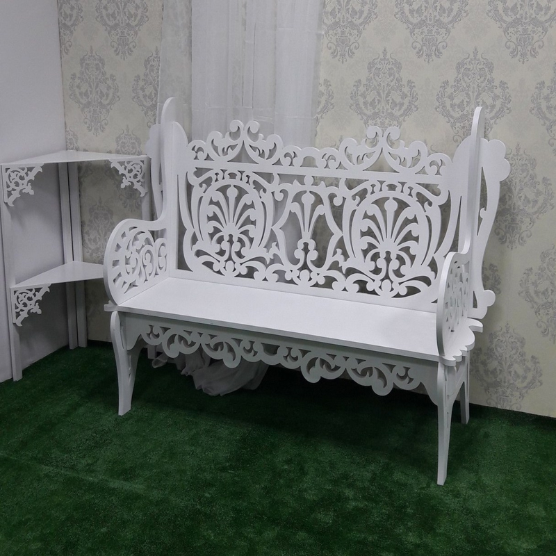 طرح نیمکت چوبی تزئینی 21 میلی‌متری مناسب برای استفاده در دستگاه های cnc چوب و cnc لیزر - laser cut wooden decorative bench 21mm cdr file
