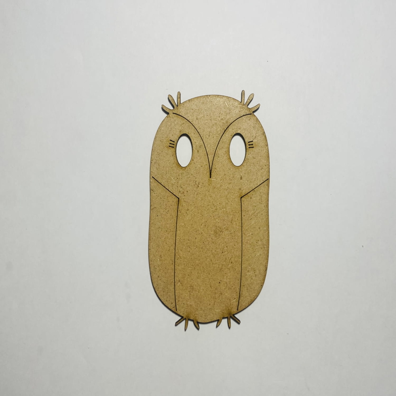 طرح جغد چوبی ناتمام مناسب برای استفاده در دستگاه های cnc چوب و cnc لیزر - laser cut owl wooden cutout unfinished craft cdr file