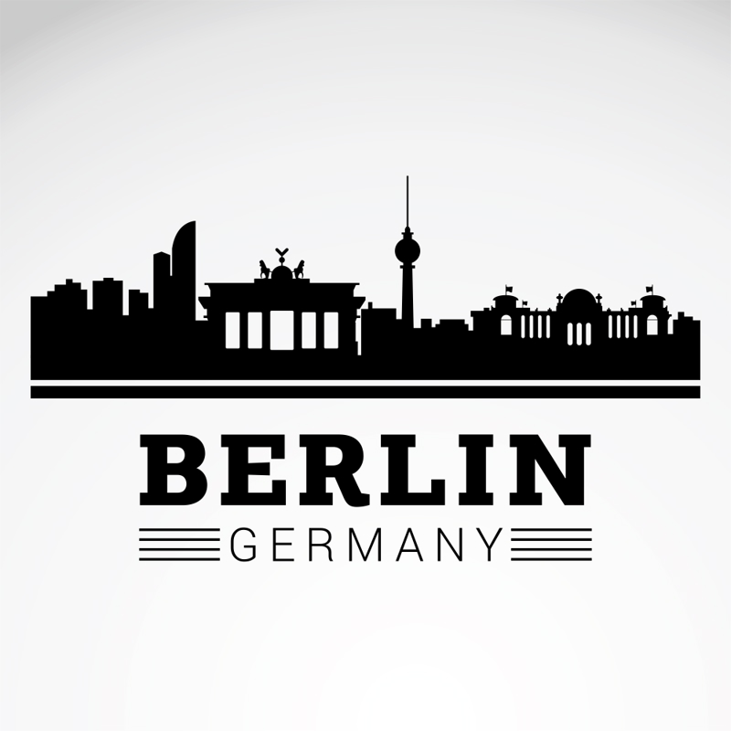 طرح خط افق شهر برلین مناسب برای استفاده در دستگاه های cnc چوب و cnc لیزر - city berlin skyline svg file