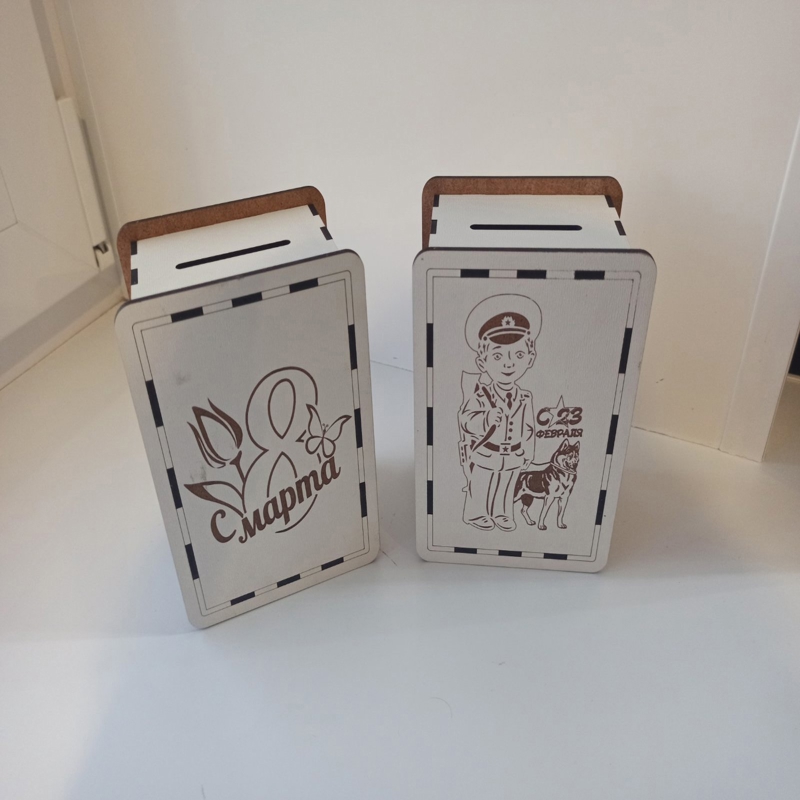 طرح قلک شخصی مناسب برای استفاده در دستگاه های cnc چوب و cnc لیزر - laser cut personalized piggy bank cdr file