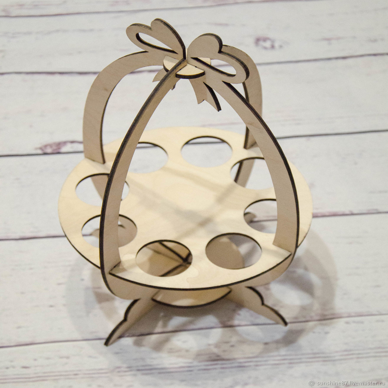 طرح جا تخم مرغ عید پاک مناسب برای استفاده در دستگاه های cnc چوب و cnc لیزر - easter egg holder laser cut template cdr file