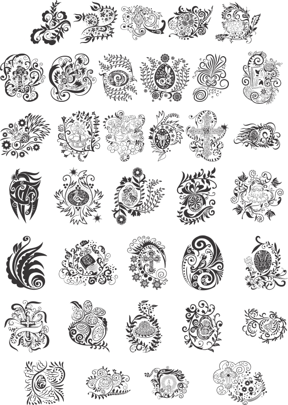 طرح الگوهای عید پاک مناسب برای استفاده در دستگاه های cnc چوب و cnc لیزر - easter patterns cdr file