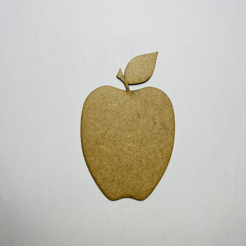 طرح سیب چوبی ناتمام مناسب برای استفاده در دستگاه های cnc چوب و cnc لیزر - laser cut wood apple unfinished cutout shape cdr file