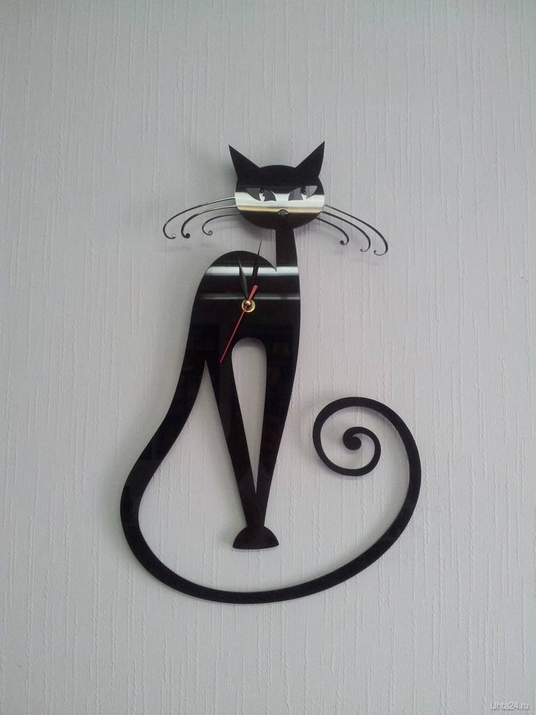 طرح ساعت دیواری طرح گربه مناسب برای استفاده در دستگاه های cnc چوب و cnc لیزر - laser cut cat wall clock decor cdr file