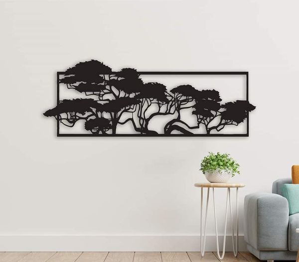 طرح درخت برای دیوار مناسب برای استفاده در دستگاه های cnc چوب و cnc لیزر - laser cut tree wall decor dxf file
