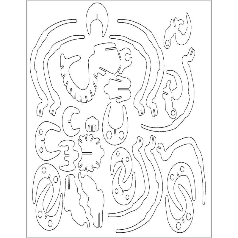 طرح پازل سه بعدی عنکبوت مناسب برای استفاده در دستگاه های cnc چوب و cnc لیزر - spider 3d puzzle dxf file