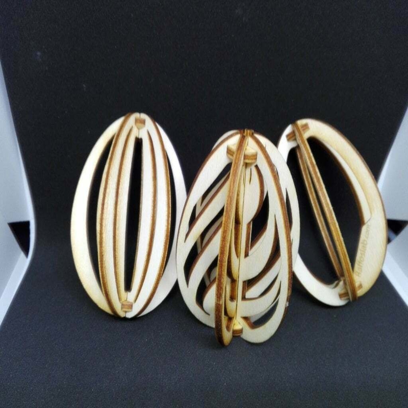 طرح پازل سه بعدی طرح تخم مرغ عید پاک مناسب برای استفاده در دستگاه های cnc چوب و cnc لیزر - laser cut easter eggs 3d puzzle dxf file