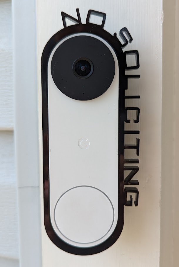 طرح زنگ در لانه ای بدون درخواست مناسب برای استفاده در دستگاه های cnc چوب و cnc لیزر - laser cut no soliciting nest doorbell surround svg file